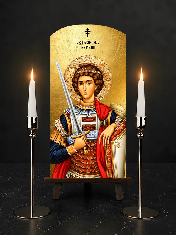 Свети великомученик Георгије – Ђурђиц III — икона на бибер црепу