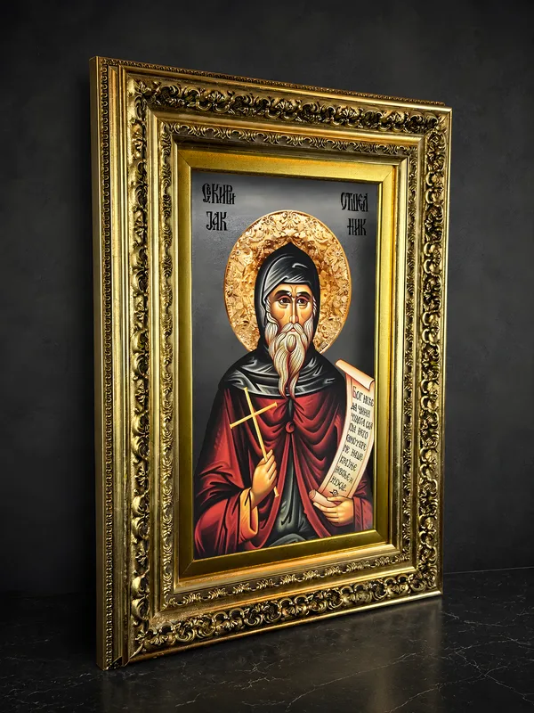 Свети Киријак Отшелник - Михољдан — икона на стаклу
