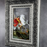 Свети Ђорђе 1 - сребрни рам ПРЕМИУМ